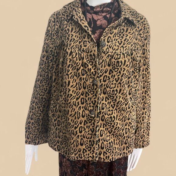 CORDUROY JACKET ANIMAL PRINT - EUC - VINTAGE - Picture 1 of 3